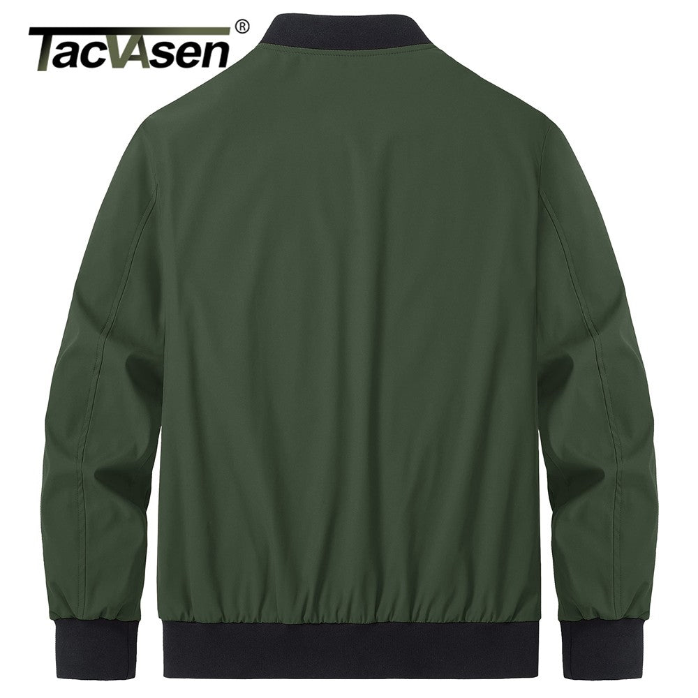 TACVASEN Lightweight Spring Windbreaker Mens Bomber Jackets Outdoor Basketball Jakcets Sportswear Coats With Pocket Casual Tops