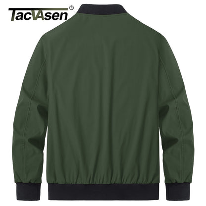 TACVASEN Lightweight Spring Windbreaker Mens Bomber Jackets Outdoor Basketball Jakcets Sportswear Coats With Pocket Casual Tops