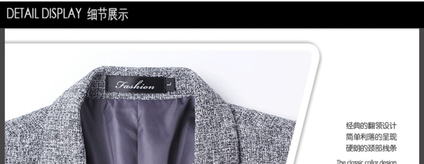 2024 Autumn New Men's Suit Jacket Solid Color Slim Fit Fashionable Business Dress Jacket Classic Men Social Dress Jacket Blazers