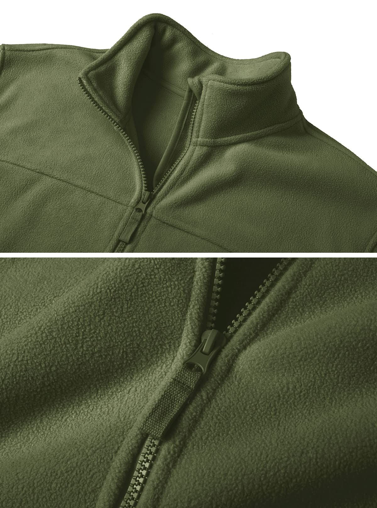 TACVASEN Winter Windproof Fleece Jackets Full Zip Mens Winter Jacket Multi-Pockets Work Coats Hiking Windbreaker Climbing Parka