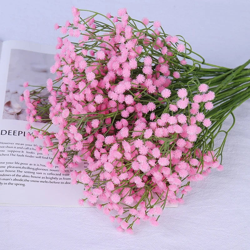 90Heads Artificial Flowers Bouquet 61cm Plastic Gypsophila Fake Flower for Home Decor Wedding Party Decorations Vase Accessories