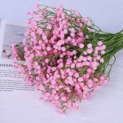 90Heads Artificial Flowers Bouquet 61cm Plastic Gypsophila Fake Flower for Home Decor Wedding Party Decorations Vase Accessories