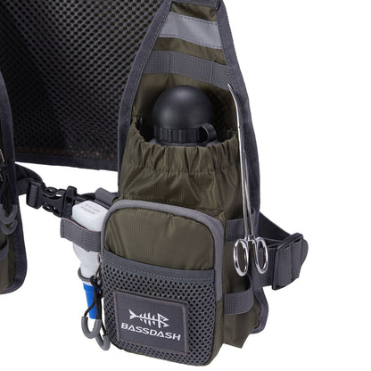 Colete de Pesca com Mosca Ultra Leve Bassdash FV08 para Homens e Mulheres, Colete de Peito Portátil Tamanho Único