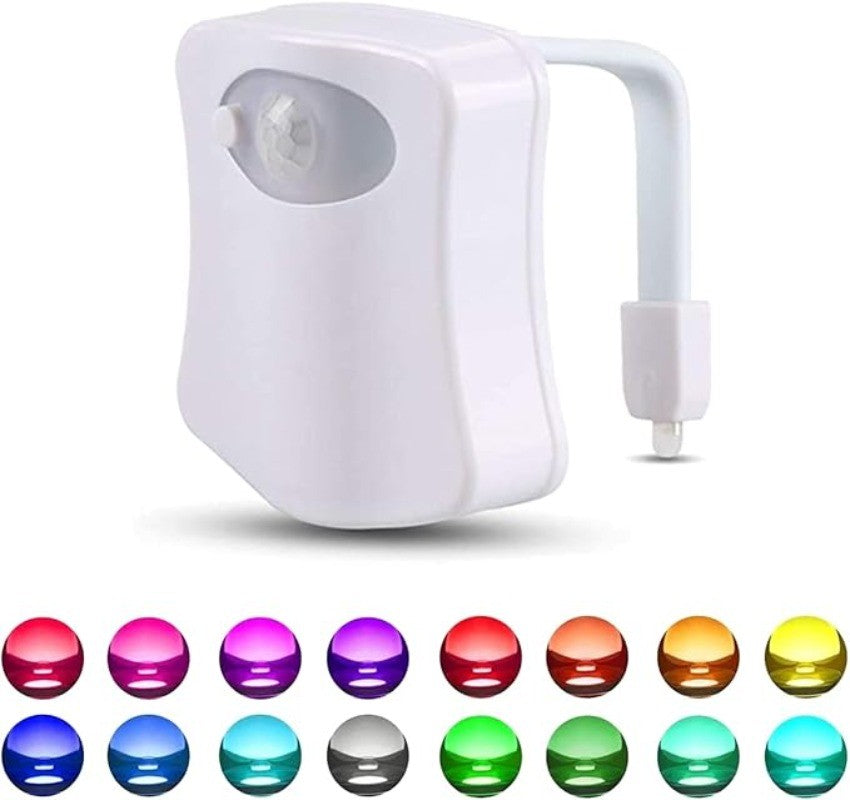 16-Color Motion-Sensing Toilet Seat Night Light with Motion Sensor