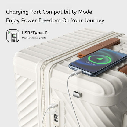 Ofgo Suitcase 20-30 Inches | Cup Holder/Waterproof Pc Suitcase Large Capacity Spinner Suitcase Tsa Travel Trolley Case With Lock