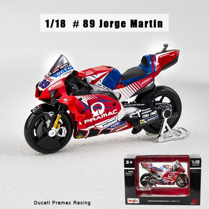 Maisto 1:18 NOVA Ducati Lenovo Team 2023 #1 Bagnaia Campeão Moto GP Corrida motocicleta de liga fundida Modelo de coleção de presente de brinquedo