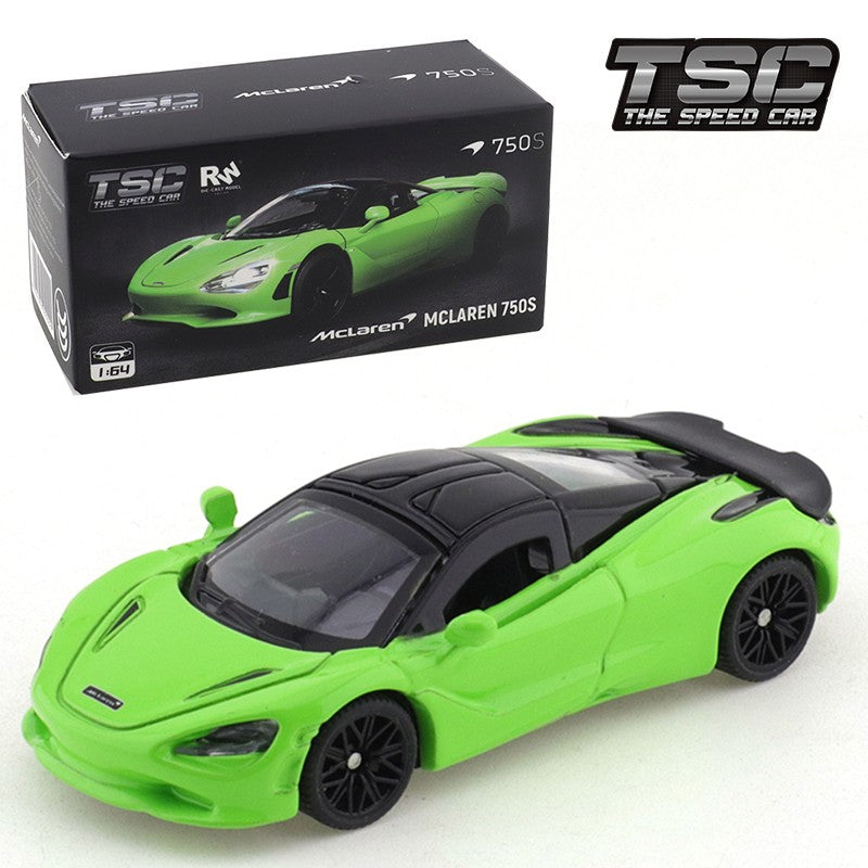 TSC 1:64 McLaren 750S Modelo de Carro Esportivo Simulação em Miniatura Liga Fundida Brinquedo de Carro Pequeno Ornamento de Coleção para Meninos