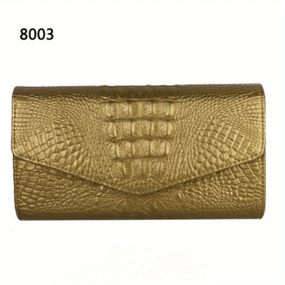 Women's stylish clutch bag Large capacity crocodile print crossbody shoulder bag