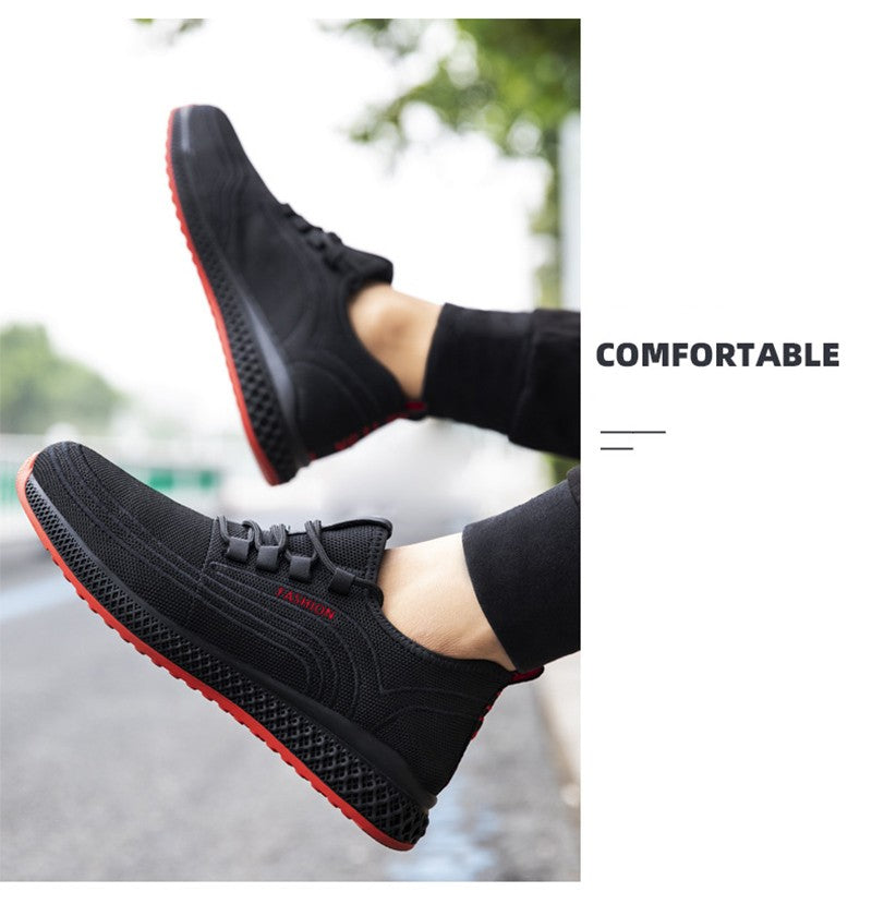 Manlegu Air Mesh Steel Toe Work Shoes Breathable Working Shoes Women Man Safety Shoes Lightweight Puncture-Proof Safety Boots