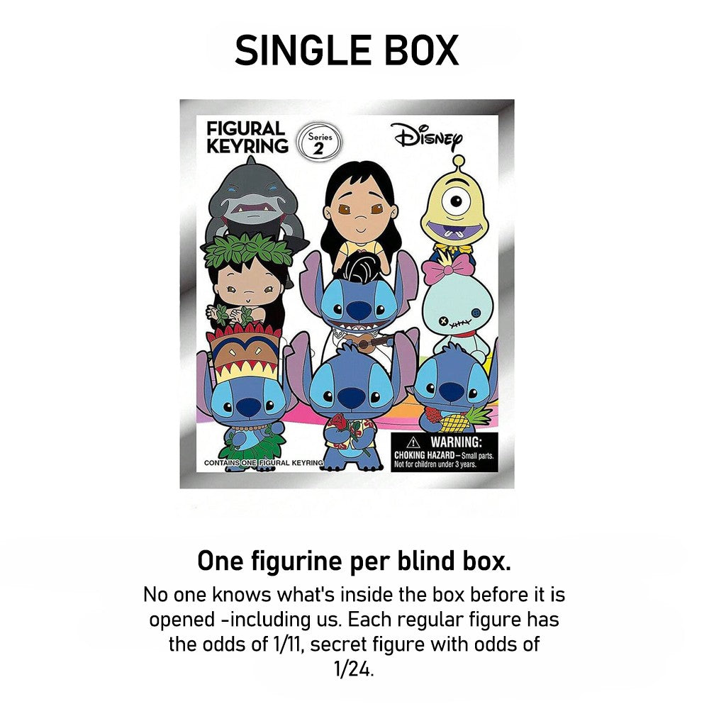 Disney oficialmente licenciado Blind Bag Stitch and Friends 3D Figurine Bag Clip Chaveiro de Anime Coleção de Presentes 1 Unidade Disney