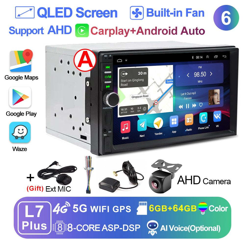 LEHX Universal 7inch 2Din Car Radio Android 15 Car Multimedia Carplay Autoradio Stereo For toyota Nissan Jeep Hyundai Kia VW