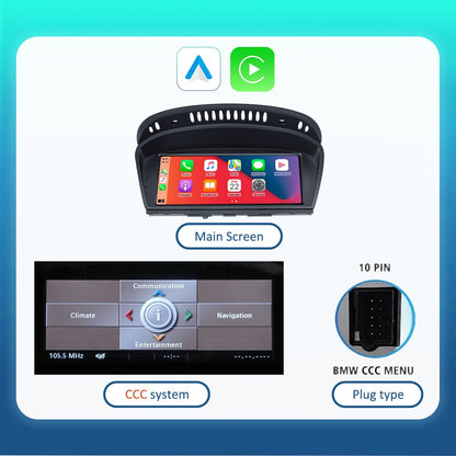 BONROAD Para BMW Série 5 E60 E61 E62 E63 E64 E90 E91 E92 E93 M3 Wireless Carplay Carro Rádio GPS Multimídia Tela Sensível ao Toque