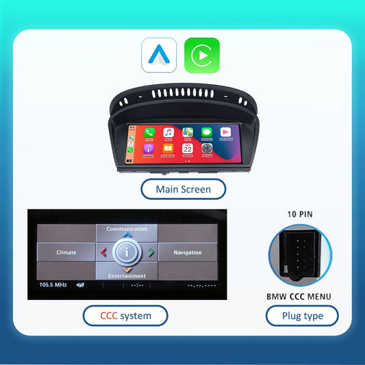 BONROAD For BMW 5 Series E60 E61 E62 E63 E64 E90 E91 E92 E93 M3 Wireless Carplay Car Radio GPS Multimedia Display Touch Screen