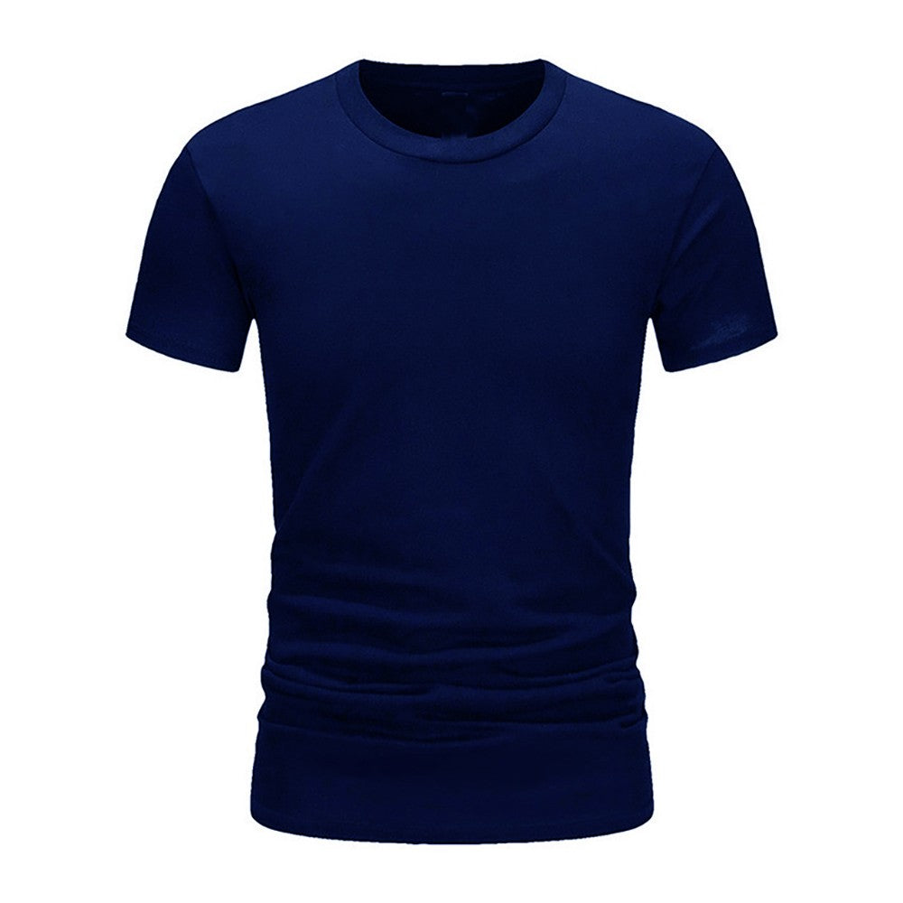 Summer Men's Cotton T-shirt Fashion Slim Black Short Sleeved Comfortable Casual Round Neck T-shirts Top Men's Clothing