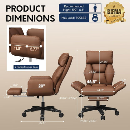 Cross Legged Office Chair with Arms,Criss Desk Chair,High Bcak Big and Tall Office Chair with Foot Rest,Reversible Armrests