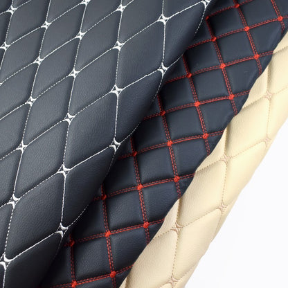 45/90x160cm Special Offer Embroidered Plaid Fabric Sponge Interlayer Leather Fabrics for Car Interior Seat Cushion Decoration