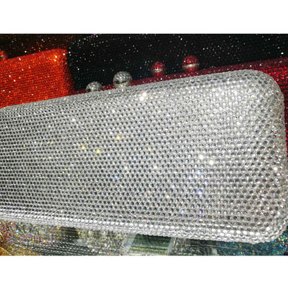 Wine Cheaper Crystal Rhinestones Women Evening Clutch Bag Bridal Wedding Clutches Party Dinner Prom Chain Shoulder Handbag Purse