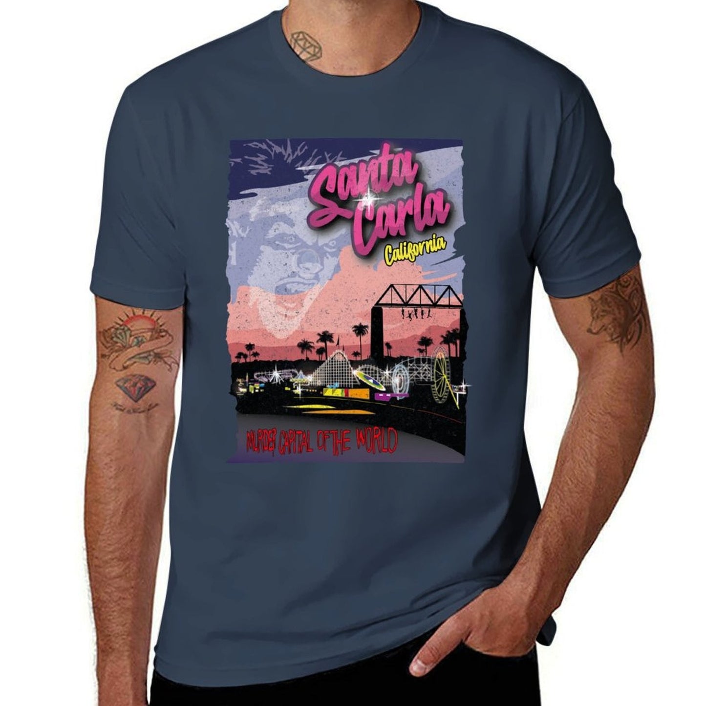 Santa Carla broadwalk T-Shirt anime t shirts oversize man tshirt black cotton t-shirt plain for man package T-Shirt