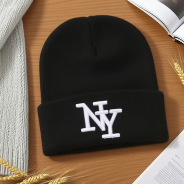 1/2 peças Gorros de inverno para homens, chapéus de tricô com bordado 3D para mulheres, chapéus quentes para atividades ao ar livre, boné esportivo e casual