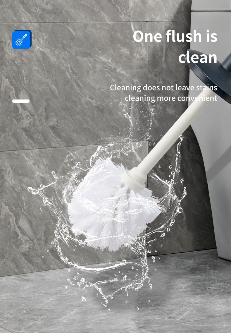 WORTHBUY Splash Proof Handle Toilet Brush With Base Soft Bristle Plastic Toilet Cleaning Brush Bathroom Toilet Cleaning Tools