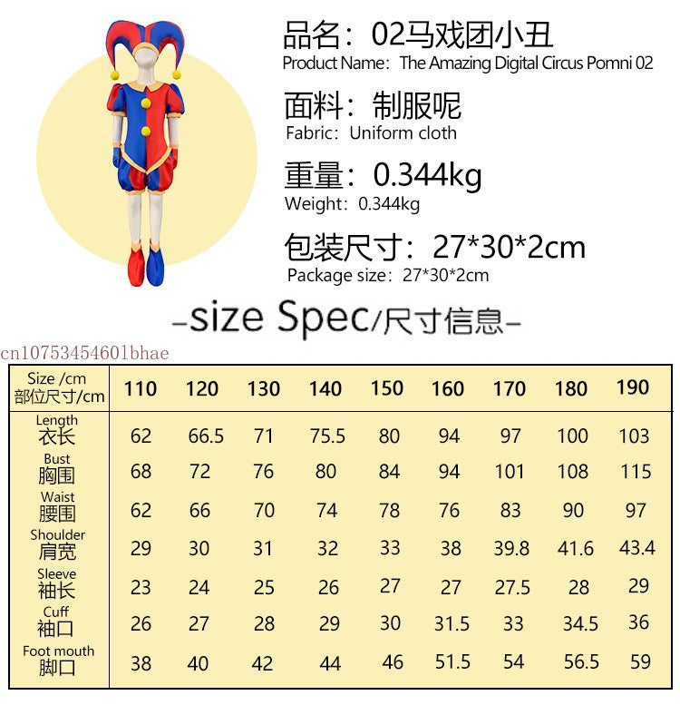 The Amazing Digital Freak Circus Pomni Cosplay Costume Kids Adults Caine Kinger Jumpsuit Tight Fitting Outfit Halloween Costumes