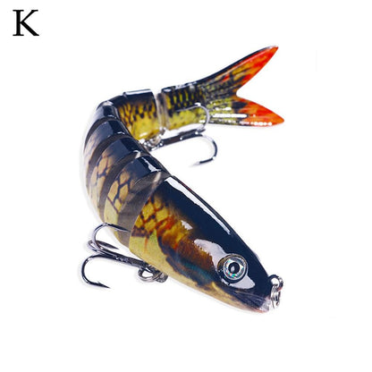 Iscas Artificiais Articuladas Wobblers para Pesca de Lúcio 13,4cm, Seções Múltiplas, Isca Rígida Artificial para Trolling, Ferramentas de Pesca de Carpa e Lúcio