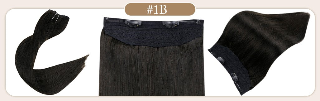 Full Shine Fishing Wire Hair Extensions Cabelo Humano Real Hair Extensions Apliques Para Mulheres Fio Secreto Grosso