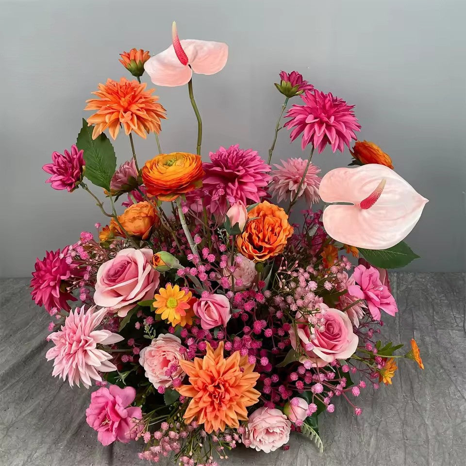 30-70cm Artificial White Rose Flower Ball, Wedding Reception Table Centerpieces, Floral Arrangement for Party Event Decor