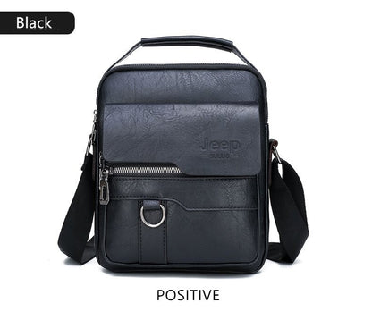 JEEP BULUO Luxury Brand Men Crossbody Messenger Bags Business Casual Handbag Male PU Shoulder Bag Large Capacity