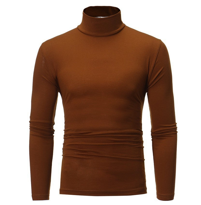 2025 New Man Thermal Turtleneck Casual Sleepwear Shirt S-2XL Sleeve Long Slim Coat 5colors Basic Sweater Bottom Winter