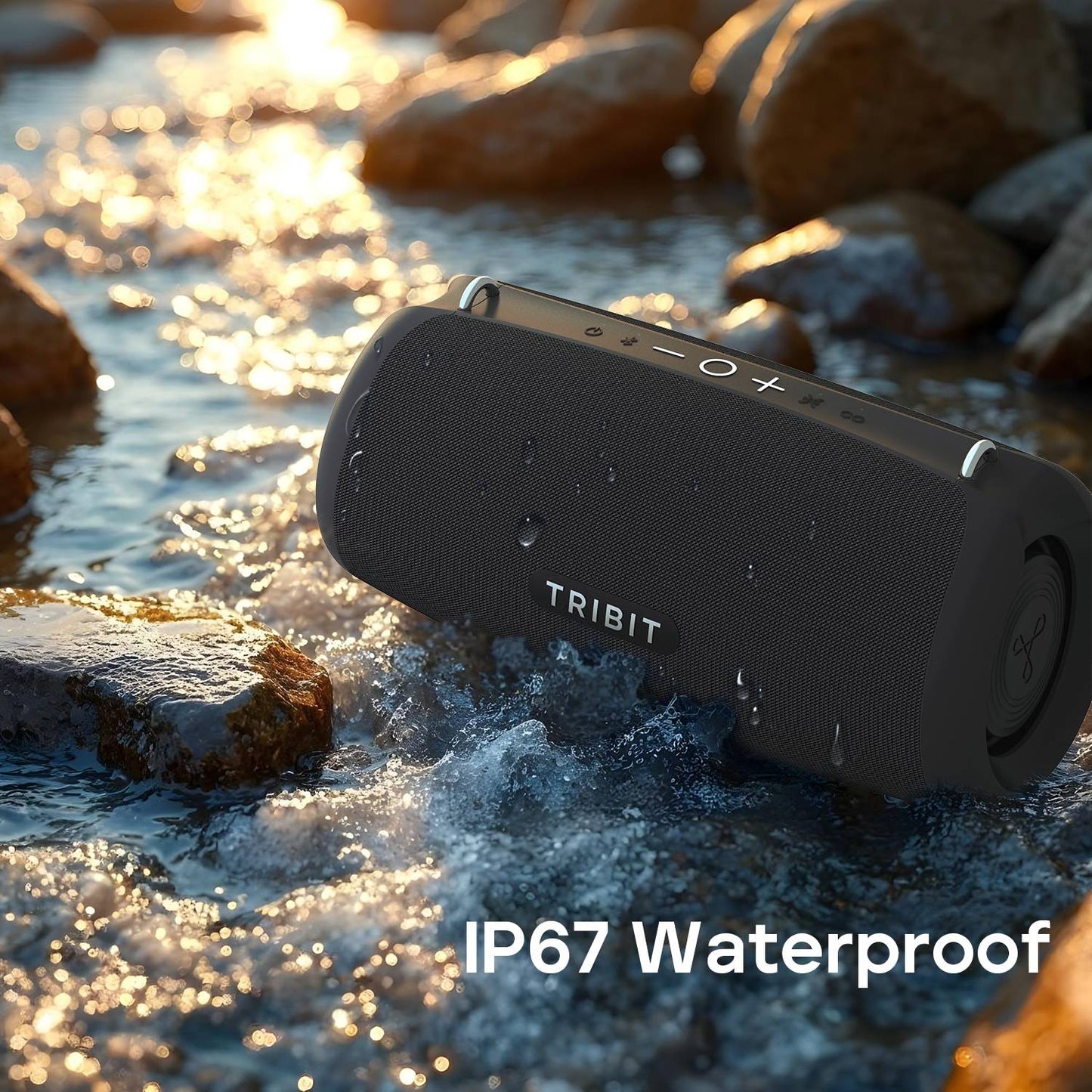 TRIBIT StormBox Lava 80W Caixa de Som Bluetooth Portátil com Powerbank Integrado, Controle por Aplicativo, IP67 à Prova D'água para Uso Externo, Acampamento, Festas