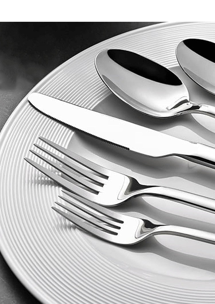 5PCS premium quality 420 and 18-10 Stainless steel Dinnerware Set cutlery set steak knife and fork dessert fork and spoon