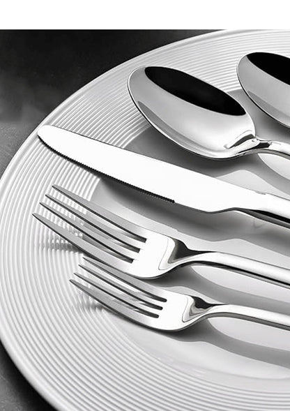 5PCS premium quality 420 and 18-10 Stainless steel Dinnerware Set cutlery set steak knife and fork dessert fork and spoon