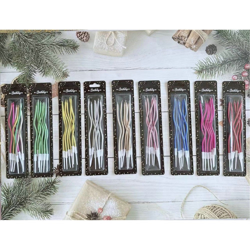 6/12/48pcs Birthday Candles Spiral Cake Candles  Long Thin Cake Candles For Wedding Party And Cake Decoration