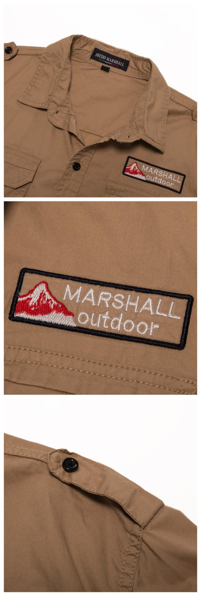 Fredd Marshall 2022 New 100% Cotton Military Shirt Men Long Sleeve Casual Dress Shirt Male Cargo Work Shirts With Embroidery 115