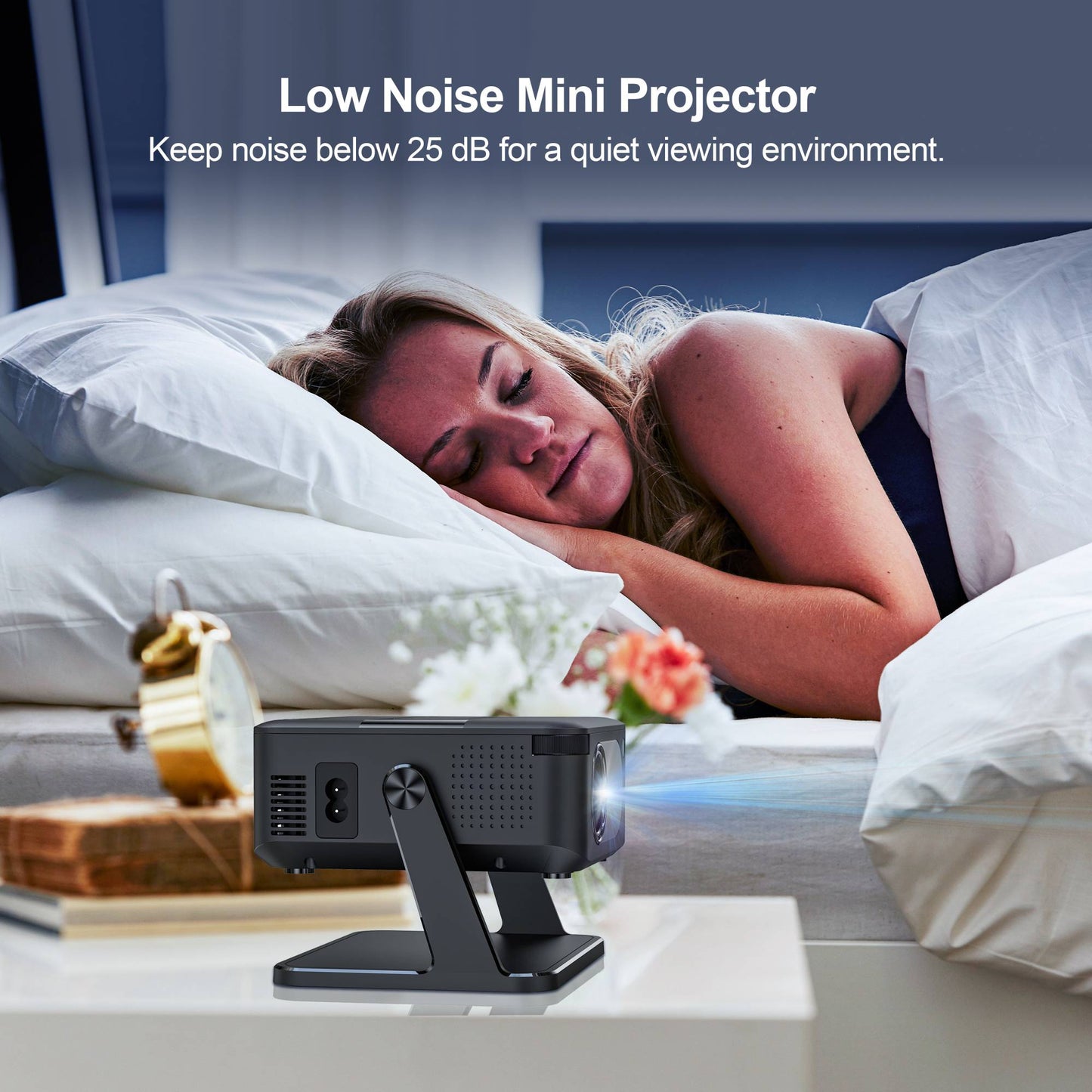 Mini Projetor Salange HA109 Android 11 Wi-Fi 6 BT5.0 280 ANSI 720P Aplicativo Integrado Espelhamento de Smartphone para Vídeos 1080P 4K Cinema em Casa