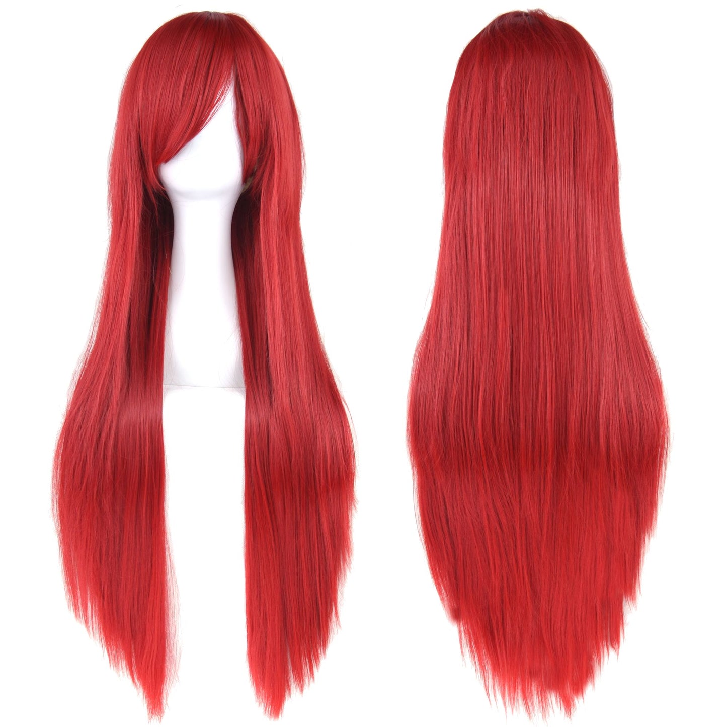 Soowee 80cm Cabelo Sintético Comprido Branco Roxo Perucas Cosplay Festa Preto Cabelo Liso Peruca Postiça para Mulheres