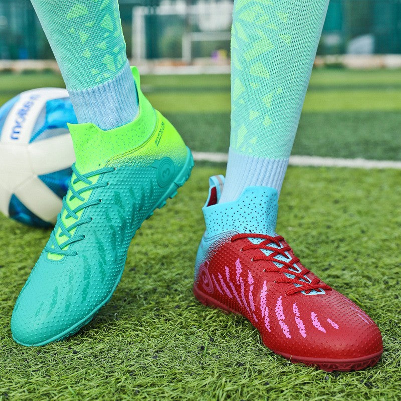 New High Top Football Shoes Cleats Soccer Shoes Boys And Girls Broken TF Nails For Adult Competitions Long Nails Training Boots