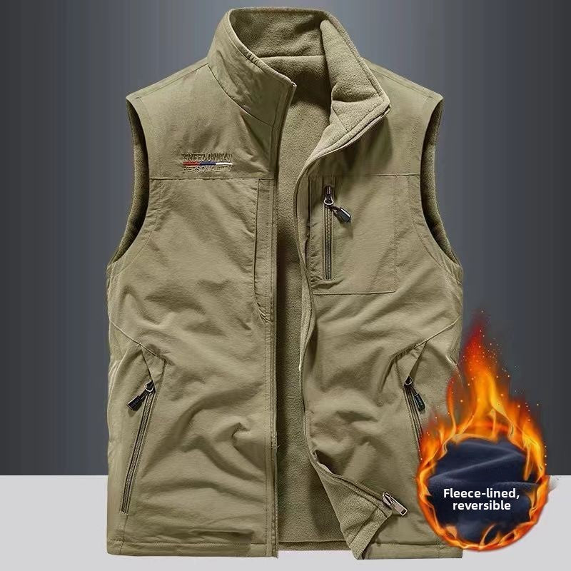 Colete Masculino Esportivo e Moderno, de Couro, para Lazer ao Ar Livre, de Alta Qualidade, Pesca, Corta-Vento, Quente, Confortável e Versátil, Respirável