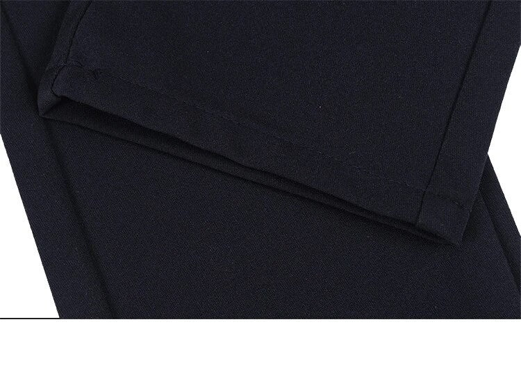 Men's Elastic Straight Pants Business Casual Long Suit Pants Male Formal Trousers Solid Colors Black BLue