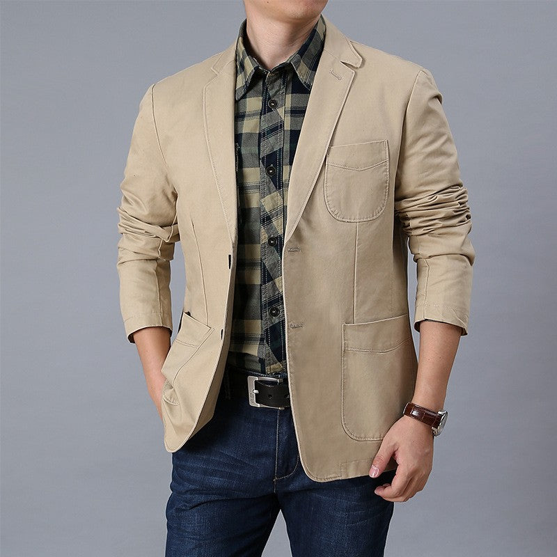 High Quality Men's Blazer Oversized Suit Jackets 5XL Pure Cotton Streetwear Casual Jacket Men Clothing Black Blazers  A2F5618