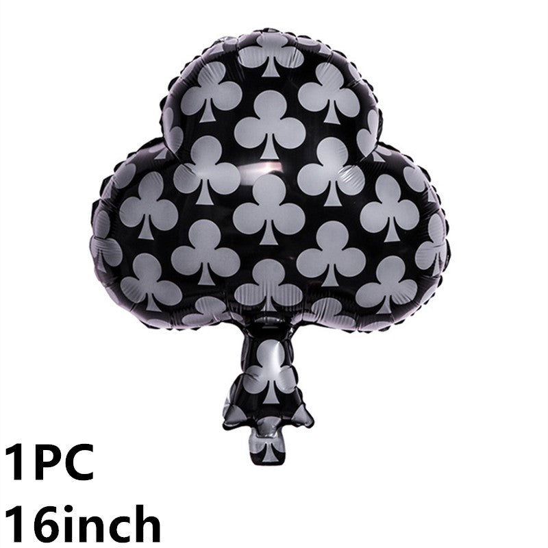 2/12PC 12/18Inch Poker Casino Latex balloon aluminum foil balloons Wedding Christmas Party Baby Shower Birthday Decoration
