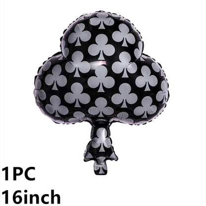 2/12PC 12/18Inch Poker Casino Latex balloon aluminum foil balloons Wedding Christmas Party Baby Shower Birthday Decoration