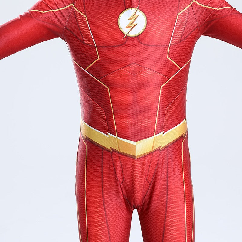 Flash Adult Children Cosplay Costumes Superhero Jumpsuit Including Headgear Halloween carnival Dressing Up