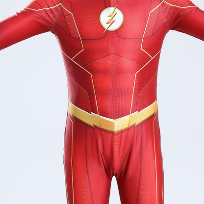 Flash Adult Children Cosplay Costumes Superhero Jumpsuit Including Headgear Halloween carnival Dressing Up