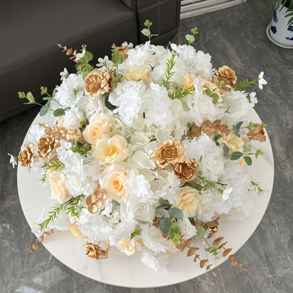 30-70cm Artificial White Rose Flower Ball, Wedding Reception Table Centerpieces, Floral Arrangement for Party Event Decor