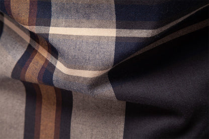 AIOPESON Men's Classic Plaid Shirt 100% Cotton Long Sleeve Autumn Winter Thicken Office Formal Business Executive Shirts