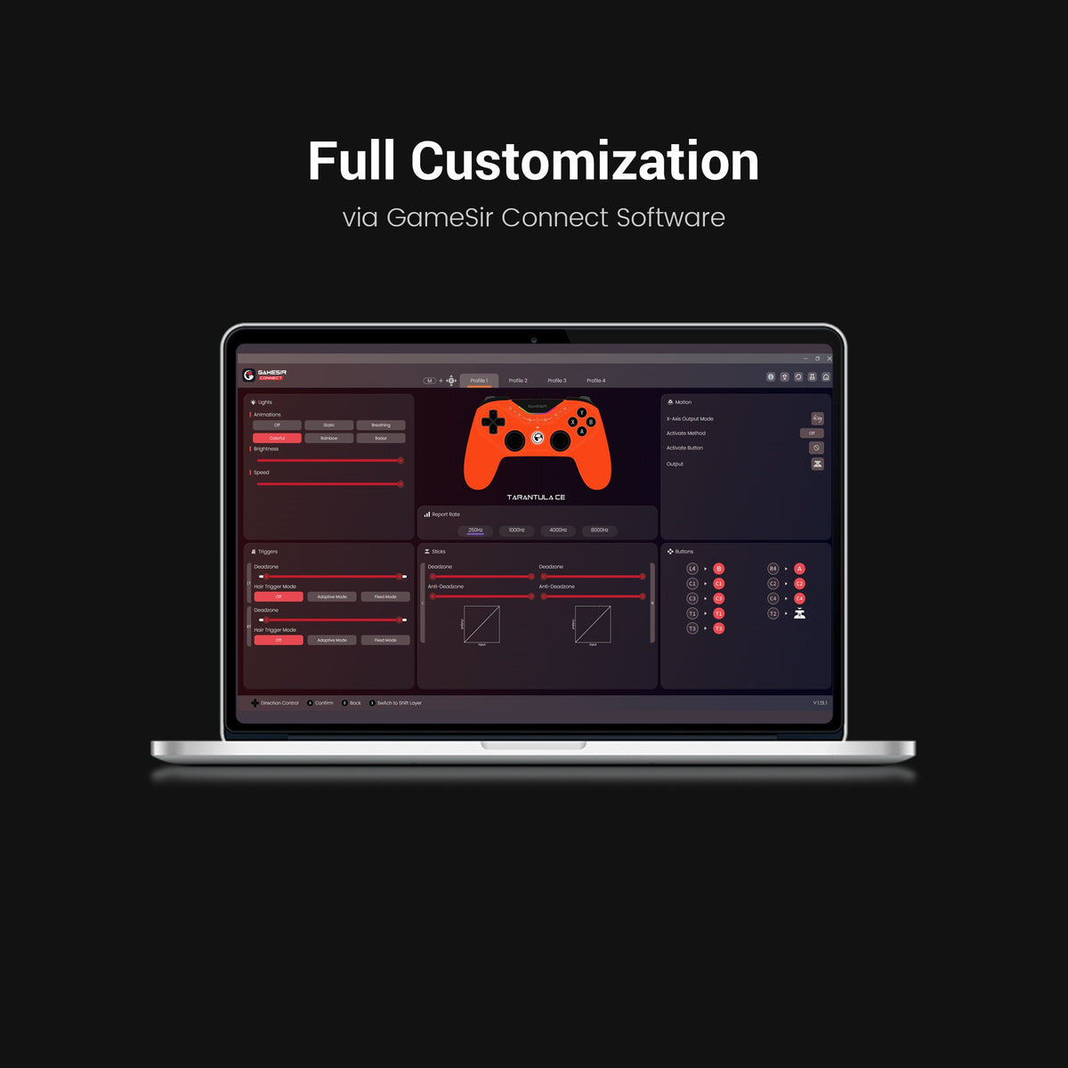 GameSir Tarantula 8K PC Wired Controller Lightweight Gaming Gamepad Steam Wired Similar PS5 Symmetric DS4 Joystick Controller