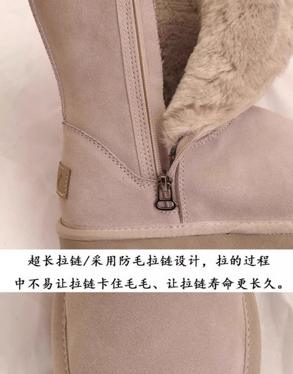 Women Classic Ladies Girls Winter Snow Boots 2024 Waterproof Warm Genuine Leather Fur Australia Plus Velvet Knee High Winter