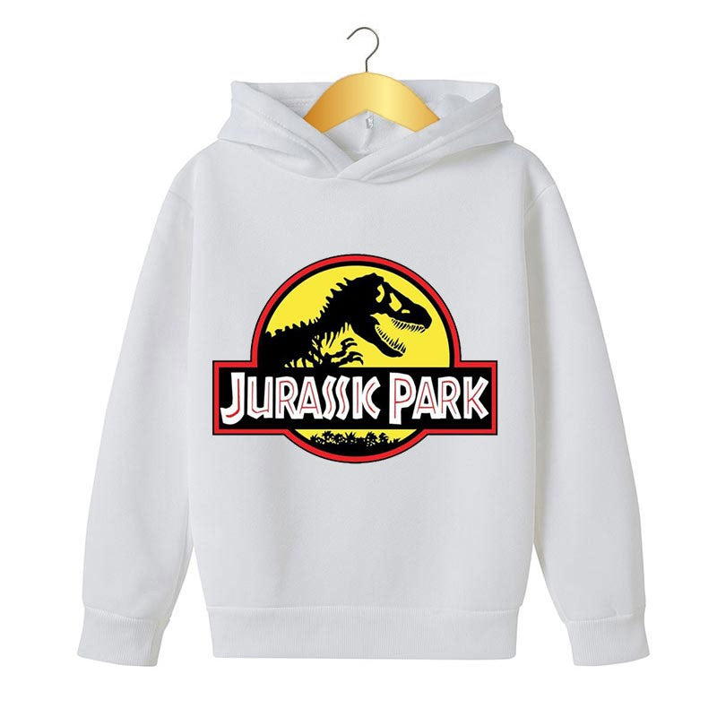 Fashion Print Jurassic Park Children's Hoodies Clothing Girls Casual Sweatshirr Spring Autumn Anime Boy Sweatshirt black Coat